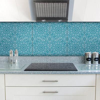 China Waterproof+ECO-Friendly Kitchen Backsplash New Square Wallpaper PVC Bathroom Tile Sticker For Home Decor for sale