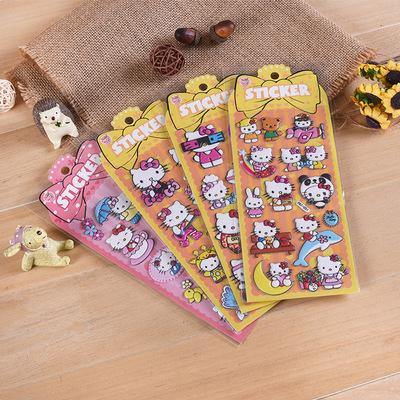 China Custom multi-function cute paper bubble puffy paper bubble anime cartoon pvc kids stickers foam stickers for kids diy for sale