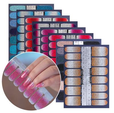 China Adesivi personalizzati Glitter Cover Full Color Nail Art Designer Water Art Patch Custom Nail Stickers Decals for sale