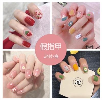 China Adesivi personalizzati box package nails wedding Japanese design self-adhesive artificial gel nail full stickers for girls for sale