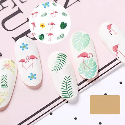 China Cute Adesivi personalizzati leaf flamingo rainbow fruit ornament 3d nail sticker decal for nails for sale