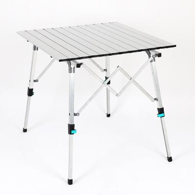 China Wholesale Height Adjustable Lightweight Aluminum Metal Portable Outdoor Folding Tables Durable Material for sale