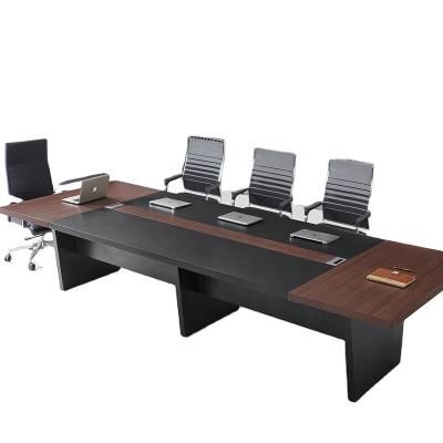 China US P2 Standard CARB Wood Large Meeting Table 12 Feet Factory Selling Meeting Room Walnut Wood Large Multi Person Conference Table for sale