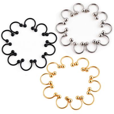 China /Sports Horseshoe Shape Anodized Nose Septum Clicker CBR Body Jewelry Nose Ring Piercing Rings Casual Wholesale for sale