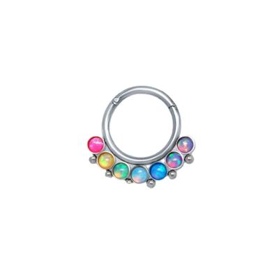 China 2021 New Product FASHIONABLE Custom Septum Steel - Surgical Septum Piercing Opal Septum Ring For Body Piercing for sale