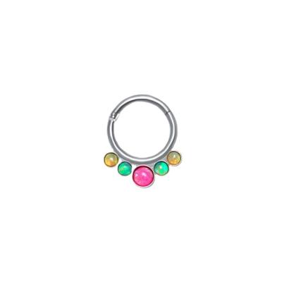 China FASHIONABLE Custom Made Septum Ring Five Color Steel Opal Steel Body Jewelry Surgical Body Jewelry For Nose Septum Ring for sale