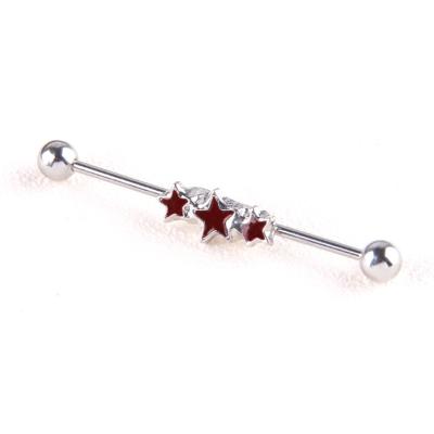 China FASHIONABLE Wholesale Barbell Ear Studs Industrial Jewelry Ear Piercing Studs for sale