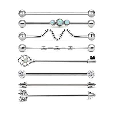 China 2021 Fashionable Custom Surgical Steel Barbell Implant Piercing Cartilage Cartilage Piercing Jewelry Amazon Direct for sale