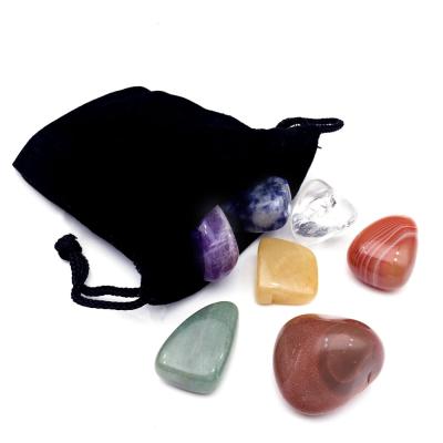 China China 7 Chakra Gemstone 7 Chakra Crystal Tumbled Stone Set Spirituality Multistone Set Reiki Healing Stone for sale