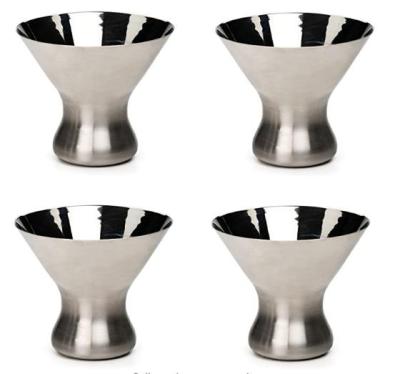 China 8 Ounce Stemless Stemless Stainless Steel Martini Glass for sale