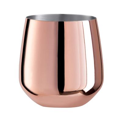 China Sustainable Copper Plated Stemless Stainless Steel Wine Cup for sale