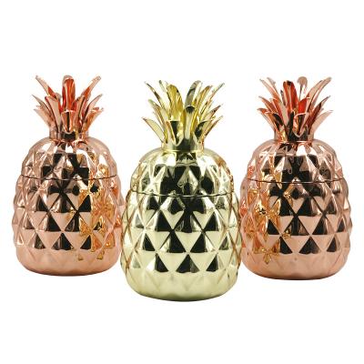 China Viable Hot Sale Moscow Mule Cocktail Wine Cup Solid Copper Pineapple Mug for sale