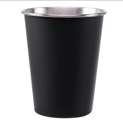 China Sustainable Matt Black Painting Cups Customized Wine Cups Stainless Steel Wine Mug for sale