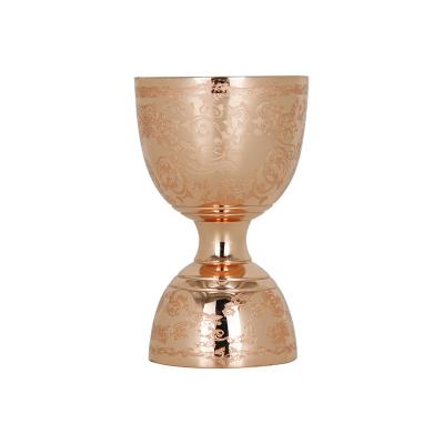 China New Design Viable Jigger Gold Cocktail Jigger Stainless Steel-Copper Measuring Cup for sale