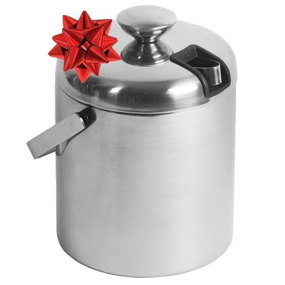 China Stainless Steel Viable Ice Bucket With Tongs Bar Ice Bucket Set for sale