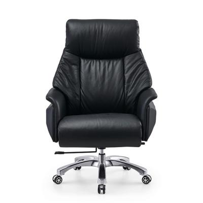 China Factory Price Customized Wholesale One Piece Luxury Black Leather Office Chairs Revolving/Massage for sale