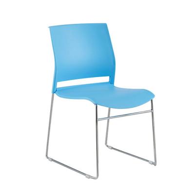 China Foldable High Quality Plastic Stackable Plastic Visitor Office Chair Staff Office Training Back Casual Dining Chairs for sale