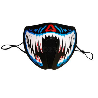 China Cotton Party Decoration Led Mask Sound Activated El Light Up Music Mask for sale