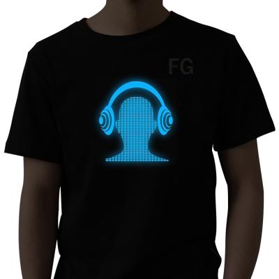 China Short Sleeve New Arrival Led T Shirt With Different Designs Hot Selling Ignition Custom Sound Activated Led T Shirt for sale