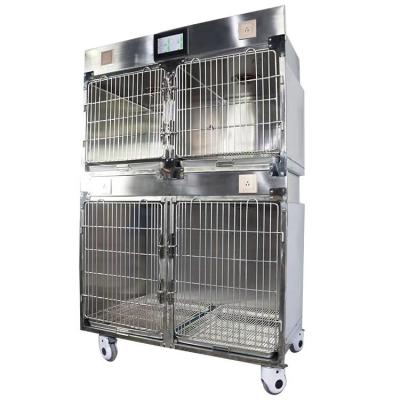 China Luxury Animals Veterinarian 304 Stainless Steel Pet Cat Hospital Cage For Pet Clinic Equipment for sale