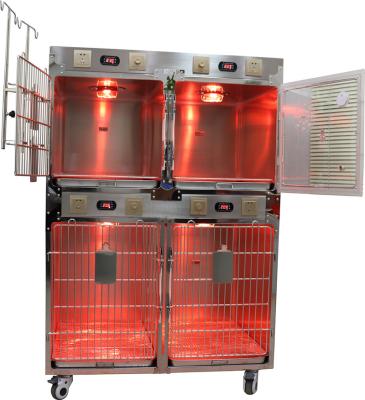 China Animal Therapy Cage Oxygen Stainless Steel Veterinary Dog Cage for sale