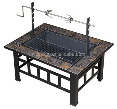 China Easily assembled fire pit with chicken rotisserie for sale