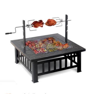 China Easily Assembled Promotional Outdoor Outdoor Garden Fire Pit Garden Patio Pit Fire Metal Square /Backyard Wood Burning Furnace for sale