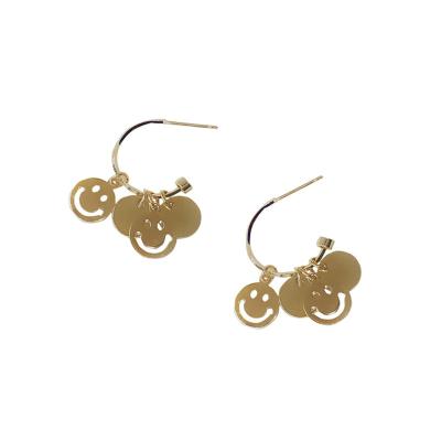 China Cooper 14k Gold Plated Earrings Custom Wedding CLASSIC Wholesale Luxury Personalized Smile Face Fashionable for sale