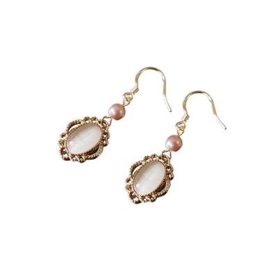 China 14K Gold Opal Earrings Custom Made Fashionable Wedding Plating Copper Material Good Quality CLASSIC for sale