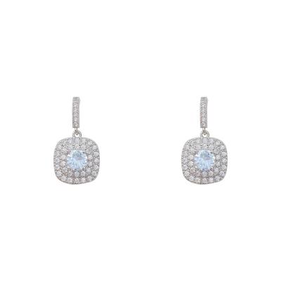 China TRENDY Micro Inlaid Square Zircon Earrings Female Luxury Zircon Earrings for sale