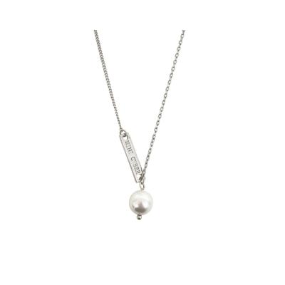 China Hot CLASSIC Factory Sales Clavicle Personalized Enamel Trendy S925 Sterling Silver Retro Pearl Necklace for sale