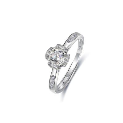 China FASHIONABLE Lily Moissanite Fine Quality Exquisite Sterling Silver Classic Engagement Ring for sale