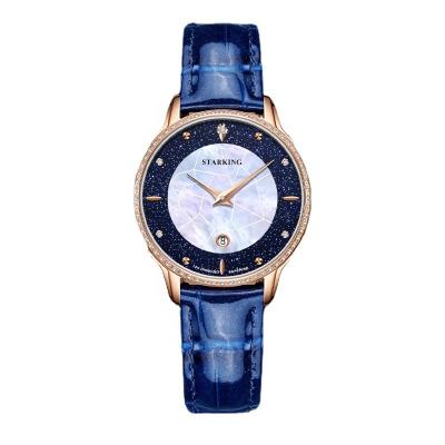 China Fritillaria Water Resistant 2021 Women's Diamond Watch Blue Sandstone Quartz Luxury Watch for sale