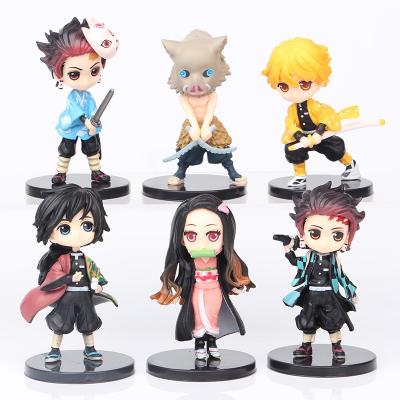 China Toy Hot Sale Japanese Anime Cartoon Demon Slayer Kimetsu No Yaiba Kamado Tanjirou Kamado Nezuko PVC Action Figure Mini Model Toy for sale