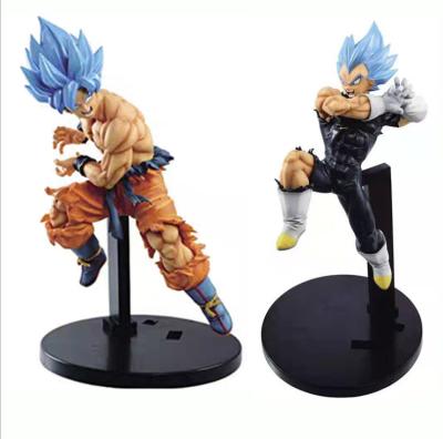 China Cartoon Toy 17CM Anime Dragon Ball Z Blue Hair Goku And Vegeta Action Number Toy for sale