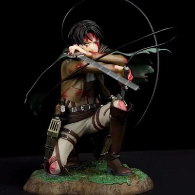 China Cartoon Toy 18CM GK Anime Attack On Titan Damaged cpatain Levi Ackerman PVC Collectible Model Toy Action Figure for sale