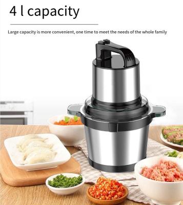 China Household 4L Large Capacity Double-Layer 4 Blade Dual Speed ​​Crusher Industrial Meat Grinder Quick Dirty for sale