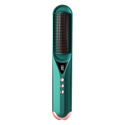 China Safety Hair Straightener Brush Comb Led Home Cordless Flat Natural Hair Iron Straightener Hair Bounce Straightening for sale