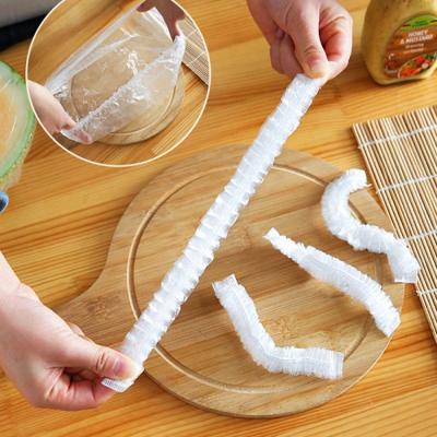 China 100PCS Folding Fresh Preservation Bags Reusable Elastic Stretch Cover Elastic Food Wrap Kitchen Wrap Adjustable Lids For Bowls for sale