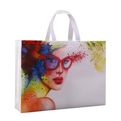 China Non Woven Fabric Custom Print Eco Supermarket Grocery Promotion Shopping Reusable Tote Ultrasonic Non Woven Fabric Bag for sale