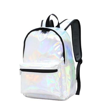 China 2021New Anti-theft Online Shopping PU Laser Backpack Fashion Laser Hologram Smart School Bag for sale