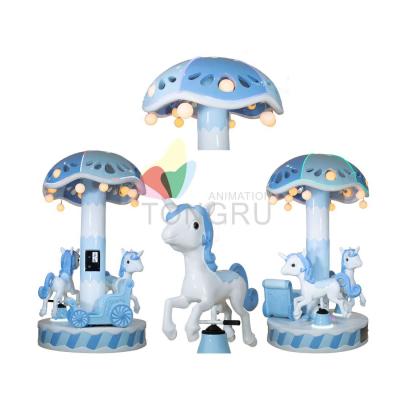 China Amusement Hall TONGRU Commercial Small Mini Automatic Three Person Amusement Carousel For Kids for sale