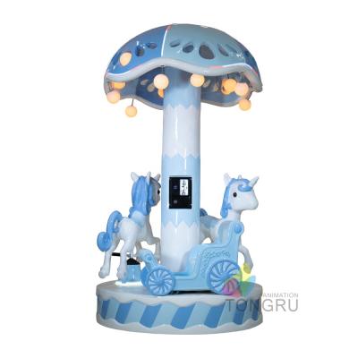 China Kiddie Coin Operated Amusement Park Mini Game Carousel Horse Amusement 3 Player Room TONGRU Carousel for sale