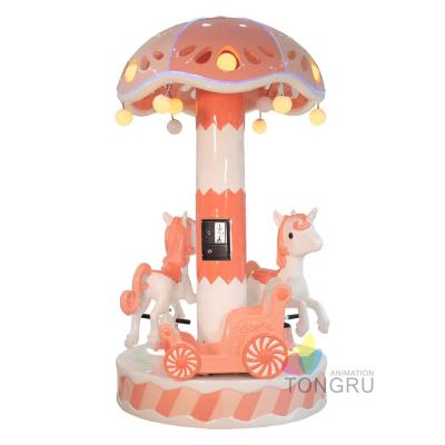 China Carousel Mini Fairground Rides Merry Go Amusement Room Kids TONGRU Around Small Musical Coin Operated Carousel For Sale for sale