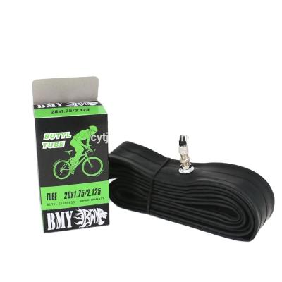 China Bike Natural Butyl Rubber Inner Tube Black 22-28inches Size With EV Valve for sale