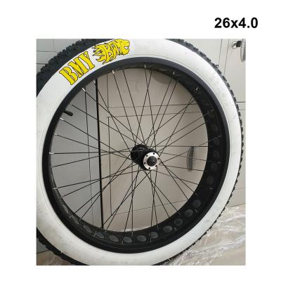 Chine Factory supplies good quality white wall tire 26*4.0 bicycle fat wheel set à vendre