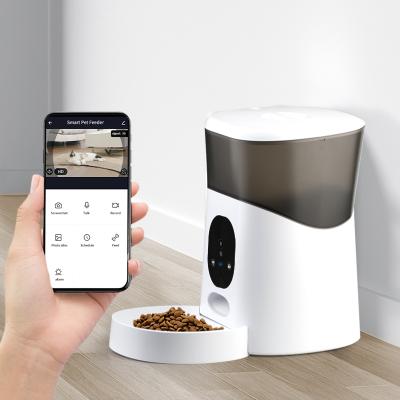 China Auto Wifi Connect Mobile Phone APP Remote Operate Automatic Cat Dog Feeder Smart Pet Feeder With Camera for sale