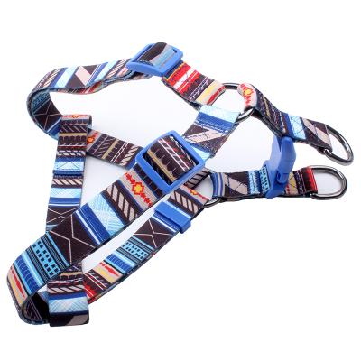 China Hot Sale DETACHED Color Stripe Braided Back Type Adjustable Pet Chest Leash for sale