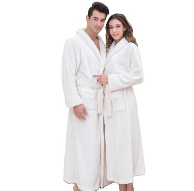 China High Quality QUICK DRY QUICK DRY Fall and Winter Men and Women Flannel Sleepwear Pajamas Nightgown Long Bathrobe for Hotel Home Use for sale