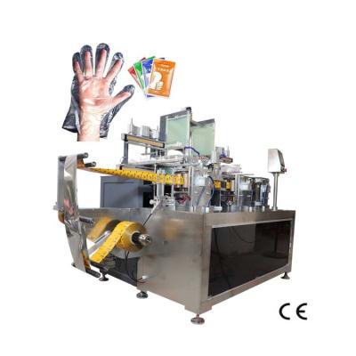 China 70PCS / Min Four Side Seal Packing Machine Disposable PE Glove 2 In 1 Packaging Machine Te koop